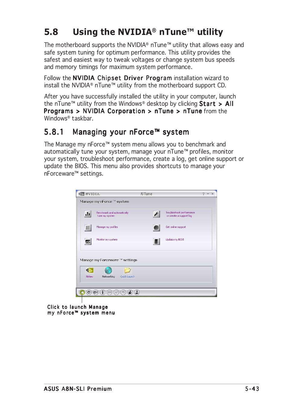 8 using the nvidia, Ntune™ utility | Asus A8N-SLI Premium User Manual | Page 161 / 182