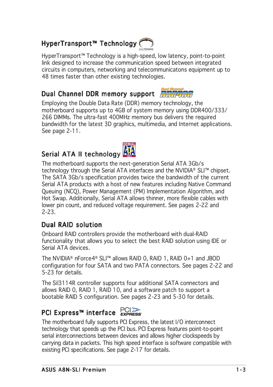 Asus A8N-SLI Premium User Manual | Page 19 / 182