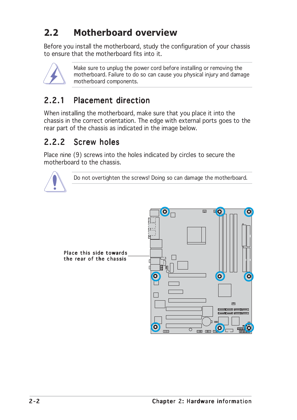 2 motherboard overview | Asus A8N-SLI Premium User Manual | Page 28 / 182