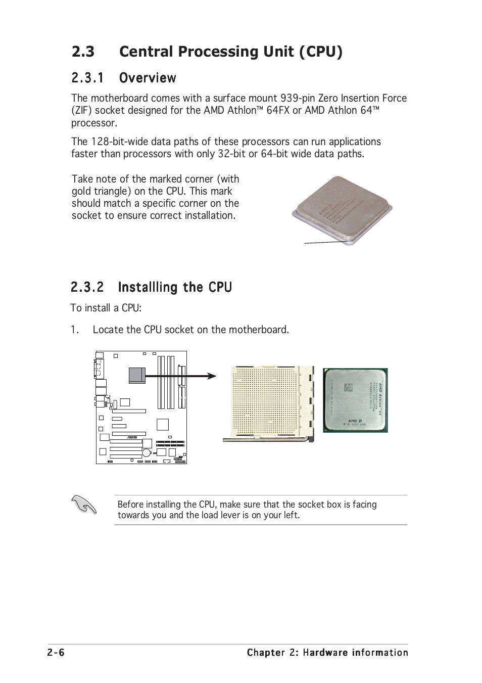 3 central processing unit (cpu) | Asus A8N-SLI Premium User Manual | Page 32 / 182