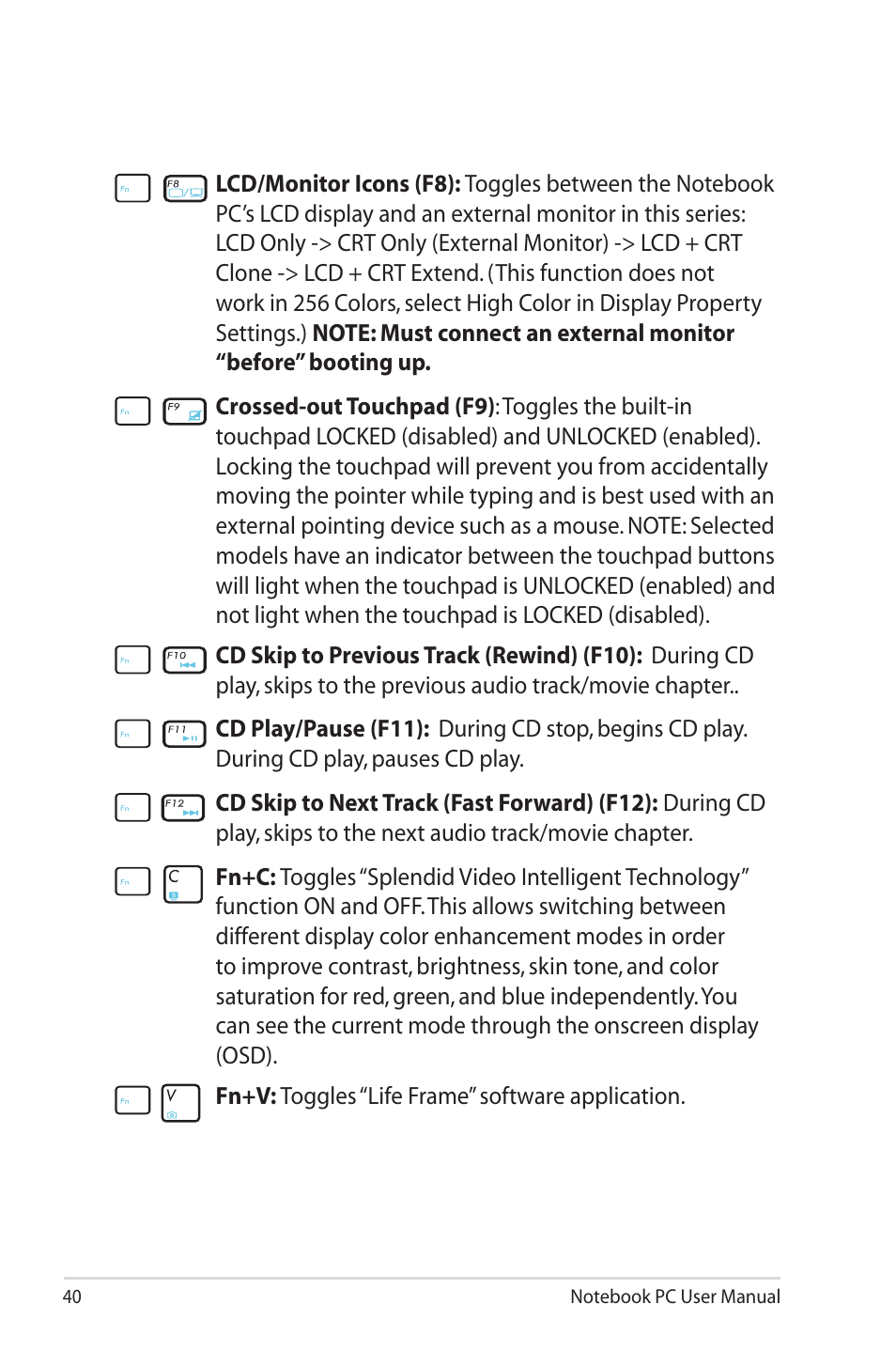 Asus X5QSL User Manual | Page 40 / 114