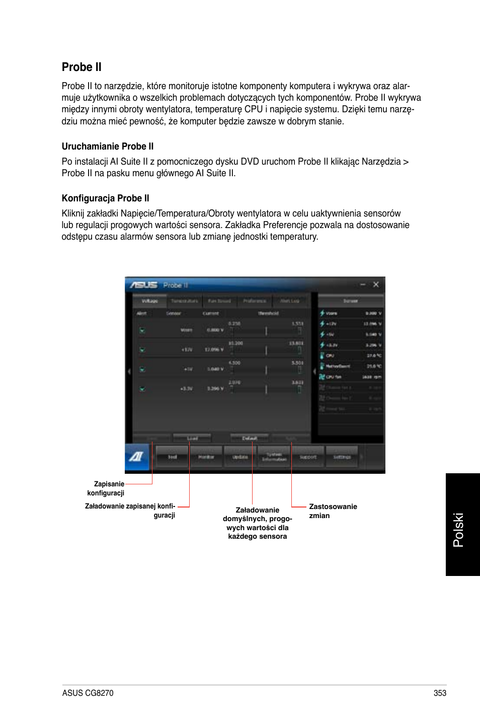 Polski, Probe ii | Asus CG8270 User Manual | Page 355 / 534