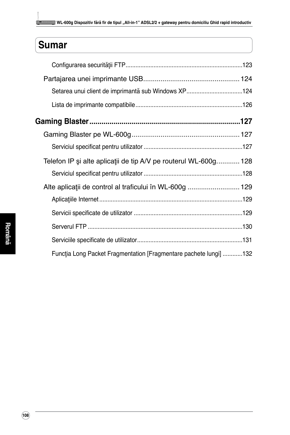 Sumar, Gaming blaster | Asus WL-600g User Manual | Page 119 / 227