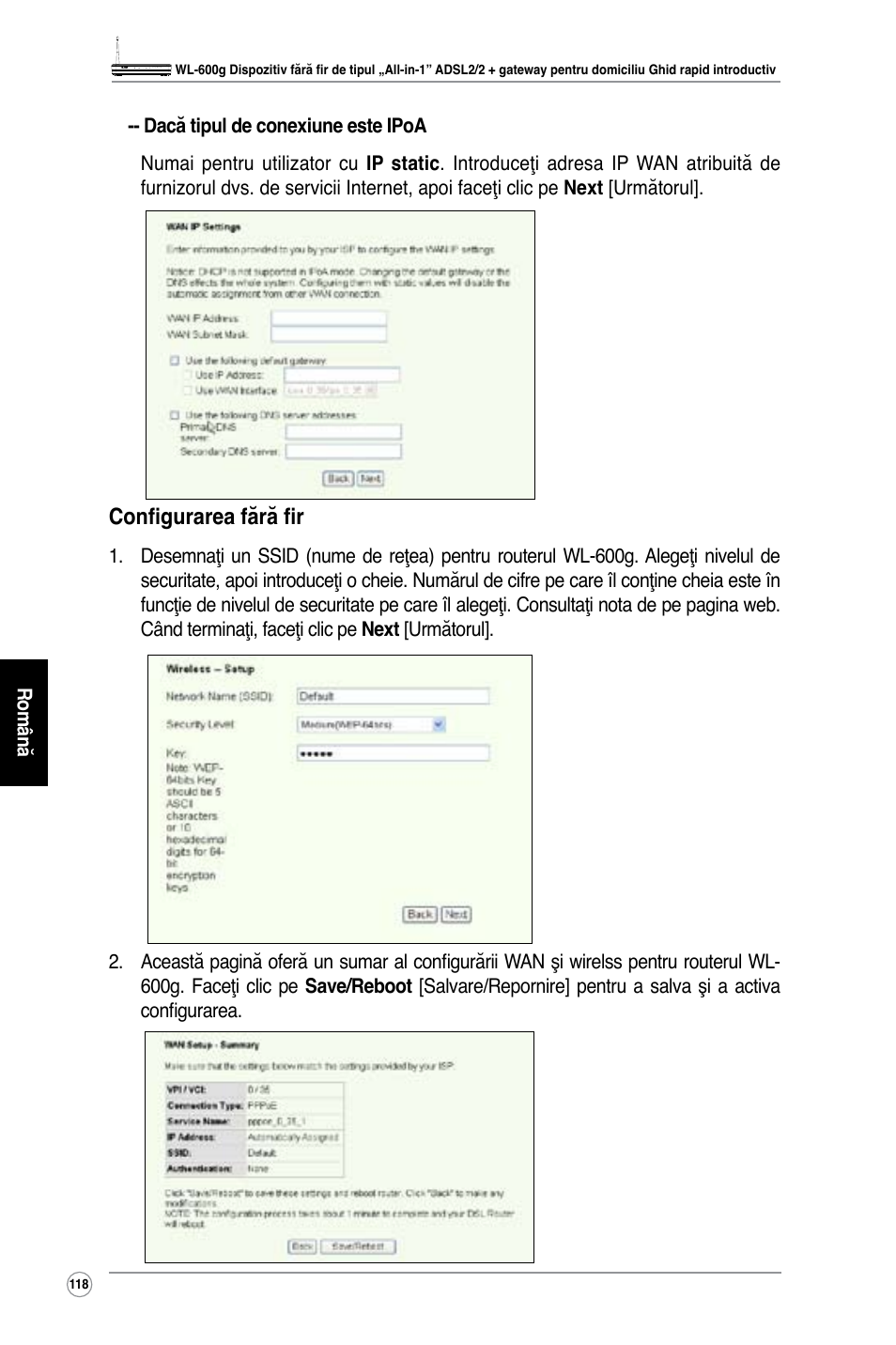 Configurarea fără fir | Asus WL-600g User Manual | Page 129 / 227