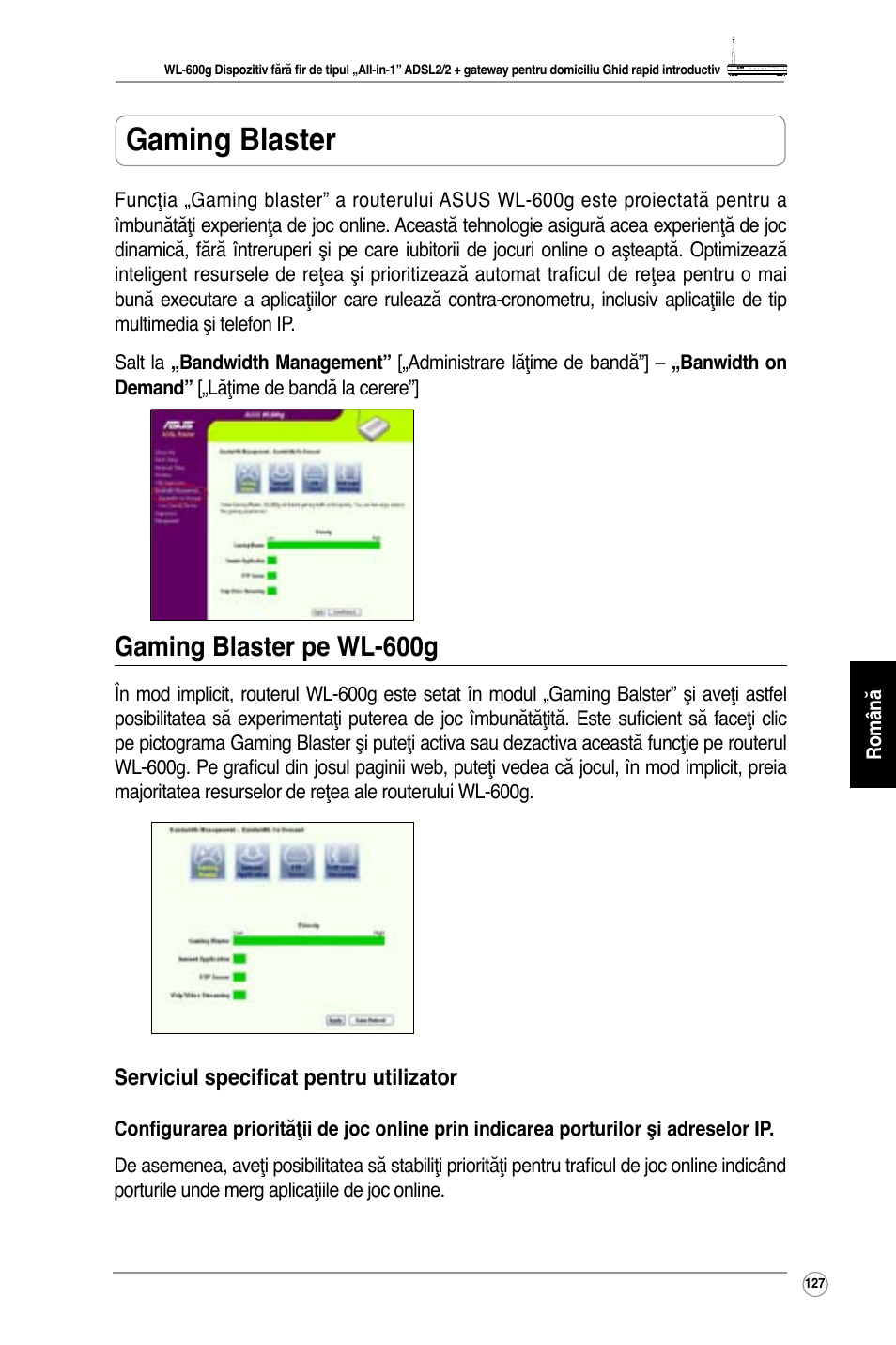 Gaming blaster, Gaming blaster pe wl-600g | Asus WL-600g User Manual | Page 138 / 227