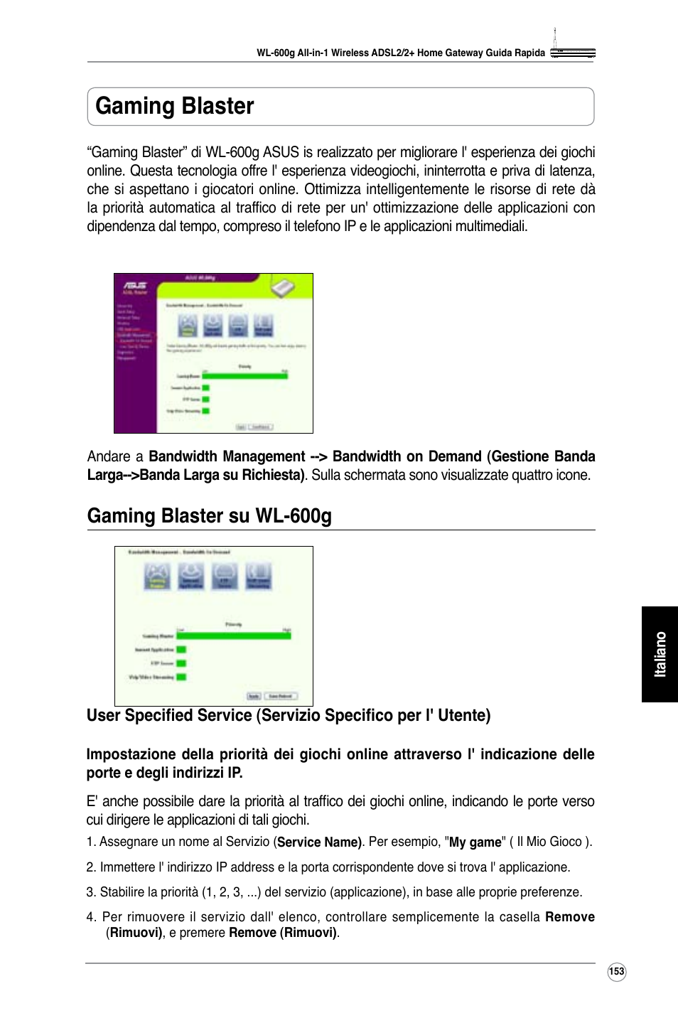 Gaming blaster, Gaming blaster su wl-600g | Asus WL-600g User Manual | Page 166 / 227