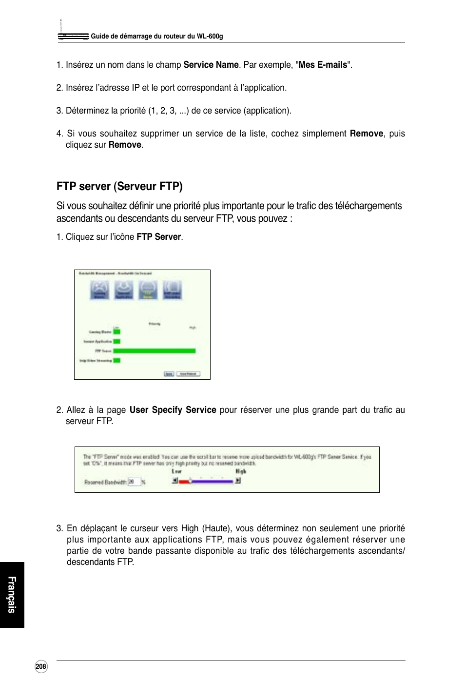 Ftp server (serveur ftp) | Asus WL-600g User Manual | Page 225 / 227