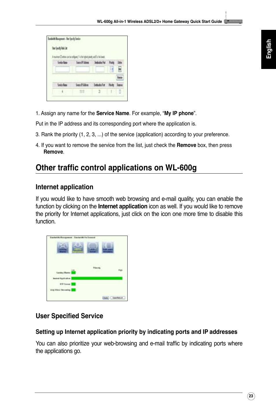 Other traffic control applications on wl-600g | Asus WL-600g User Manual | Page 26 / 227