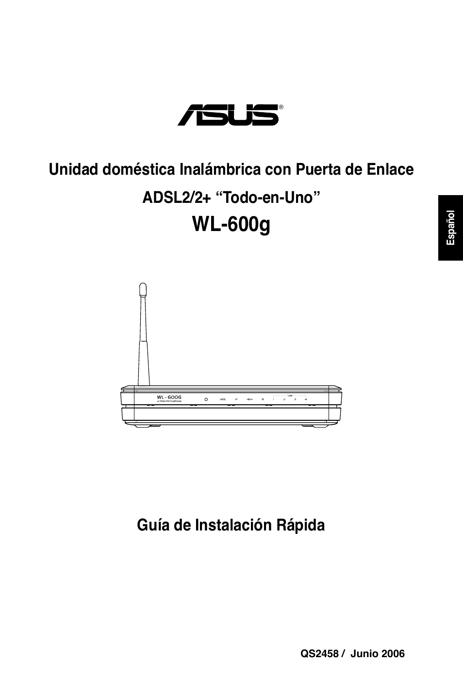 Wl-600g, Guía de instalación rápida | Asus WL-600g User Manual | Page 58 / 227