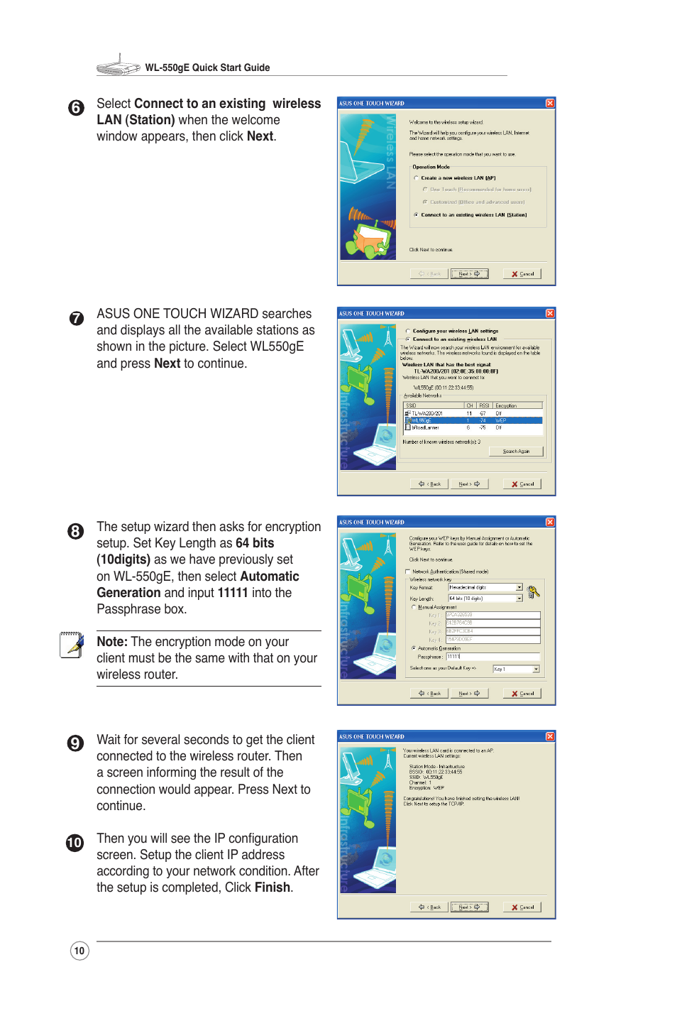 Asus WL-550gE User Manual | Page 10 / 11