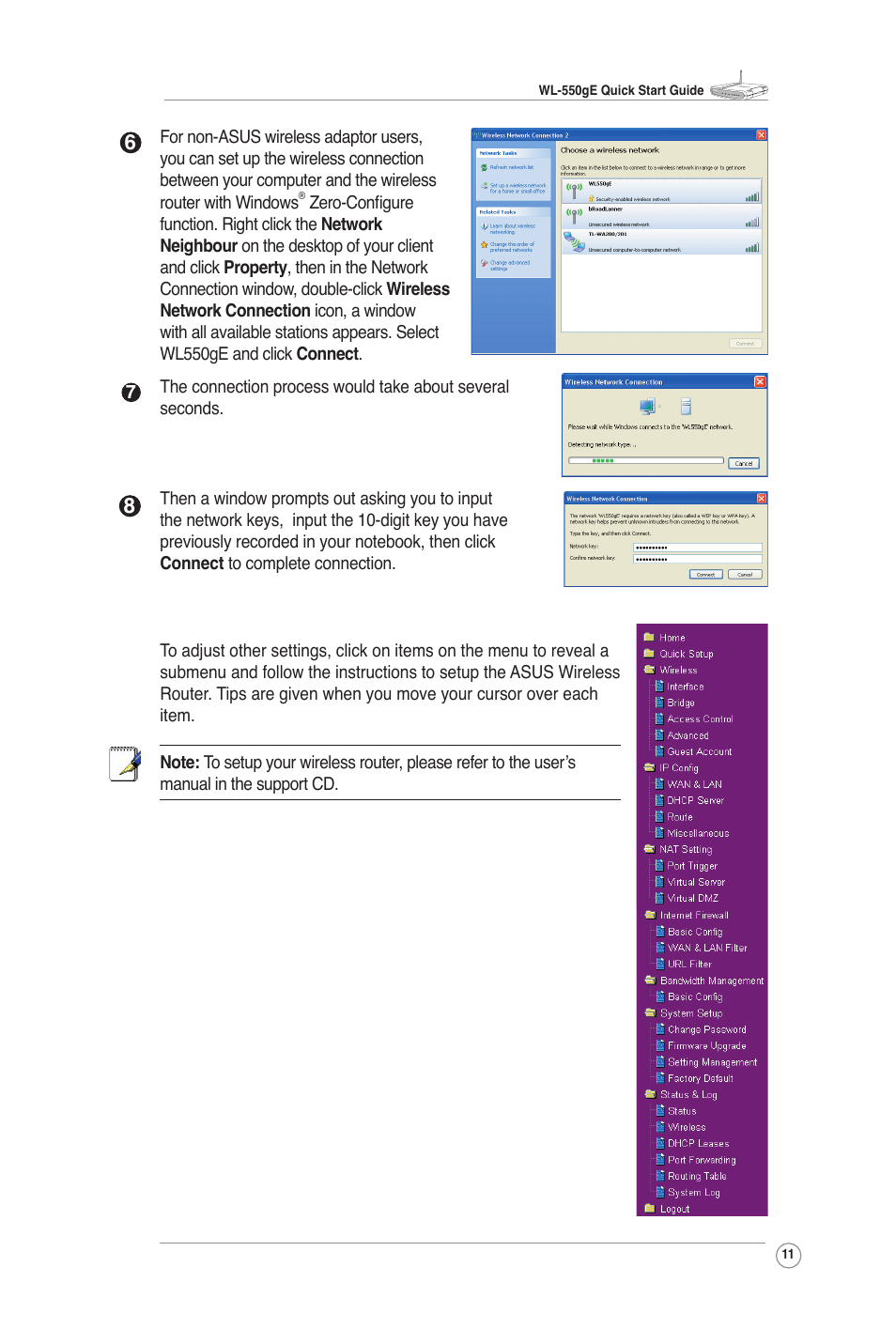 Asus WL-550gE User Manual | Page 11 / 11