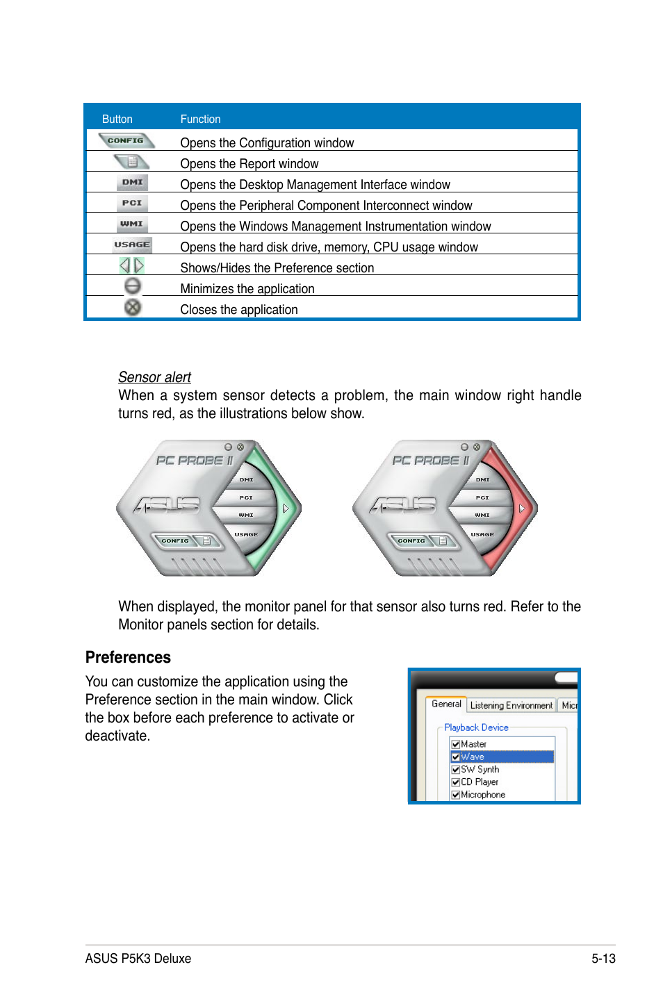 Preferences | Asus P5K3 Deluxe User Manual | Page 121 / 172