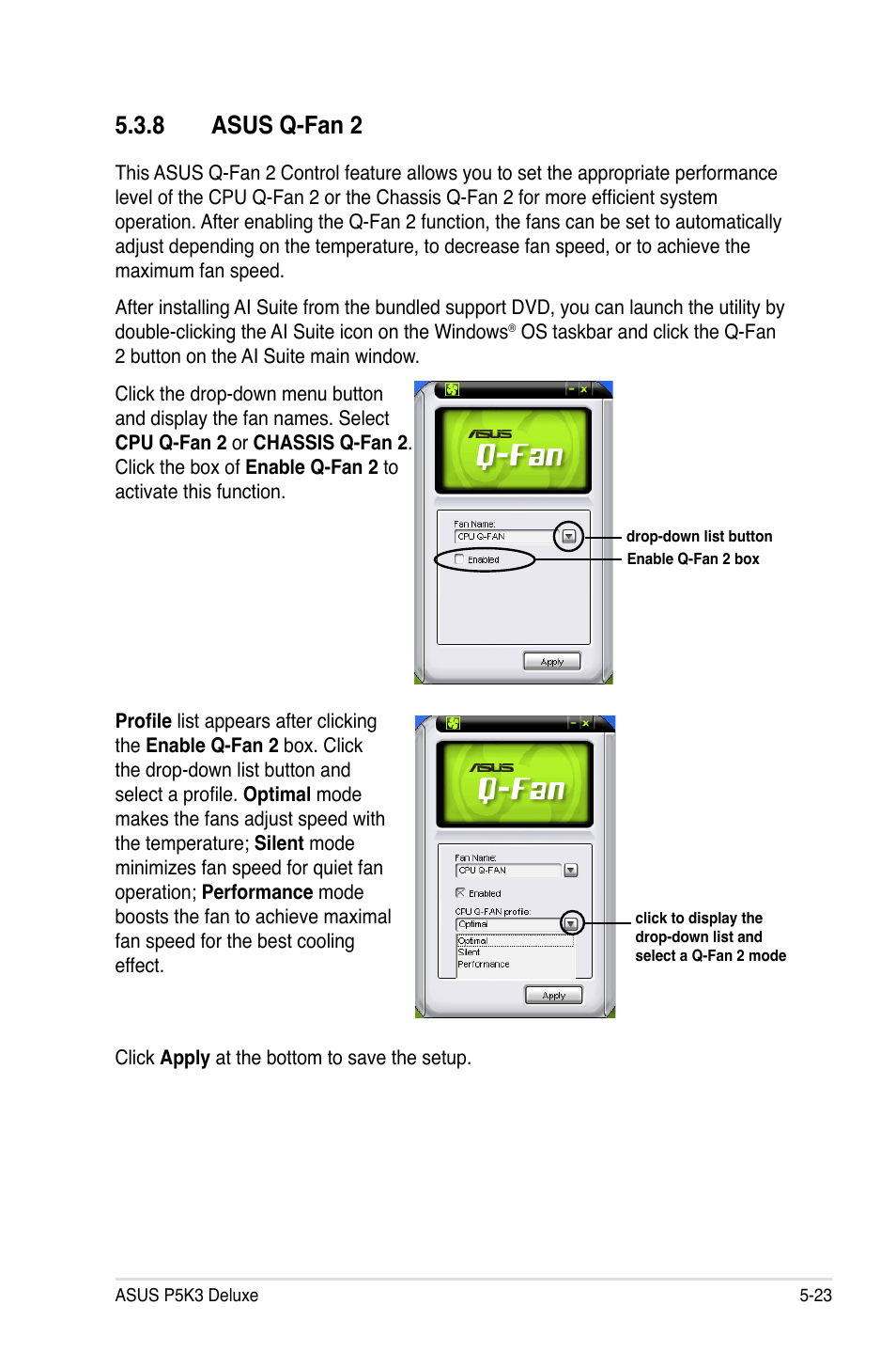 8 asus q-fan 2 | Asus P5K3 Deluxe User Manual | Page 131 / 172