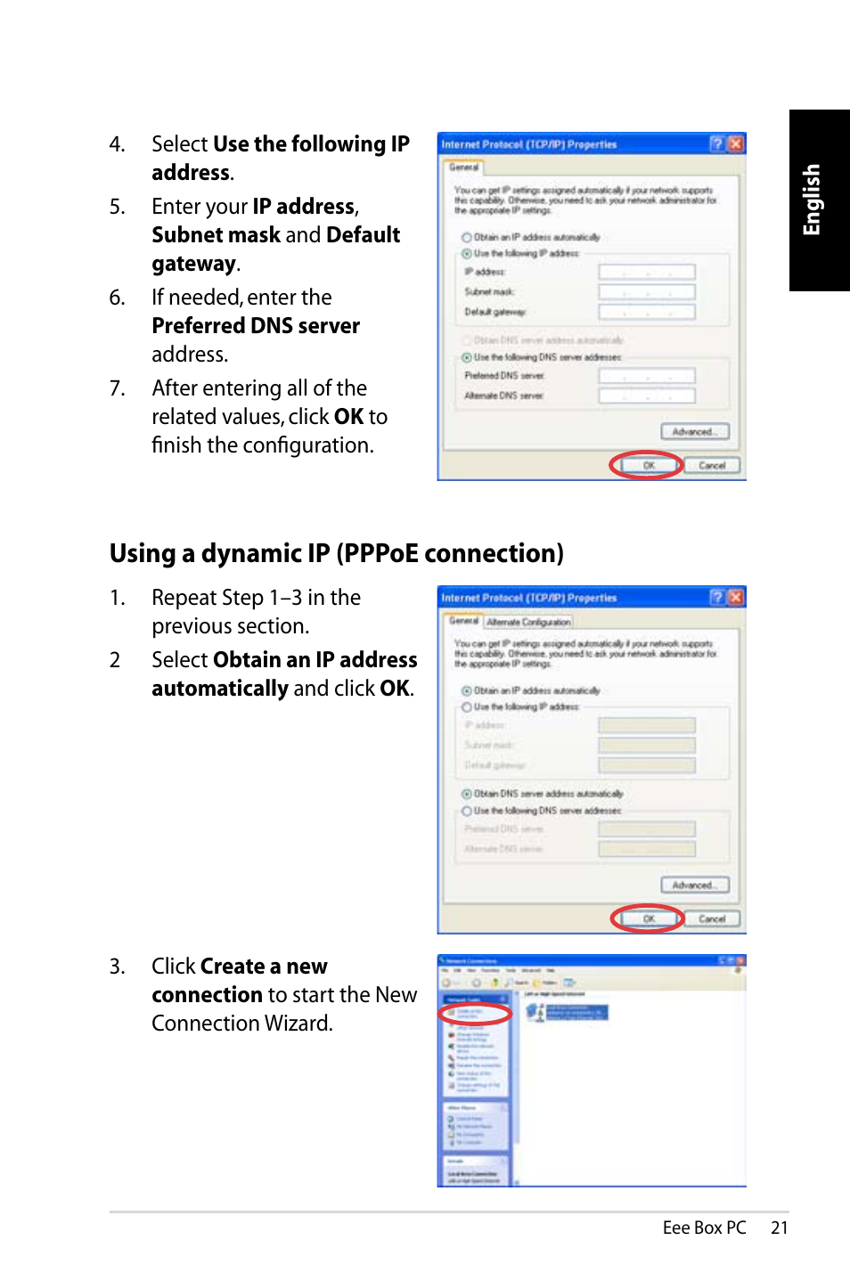 Using a dynamic ip (pppoe connection) | Asus B202 User Manual | Page 21 / 128