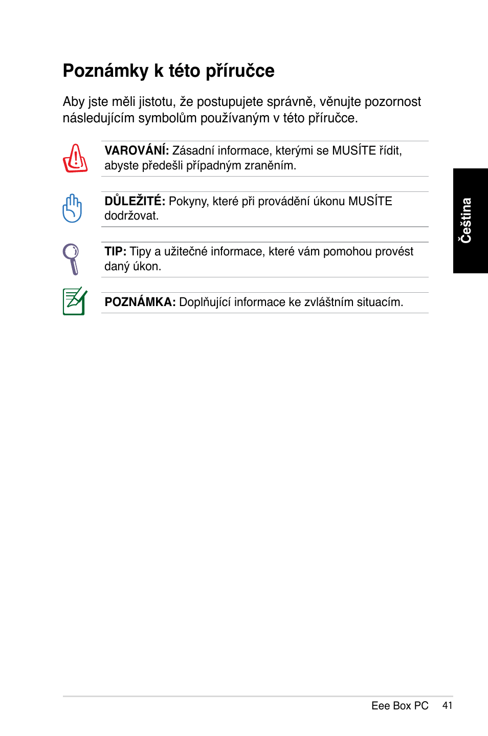 Poznámky k této příručce | Asus B202 User Manual | Page 41 / 128