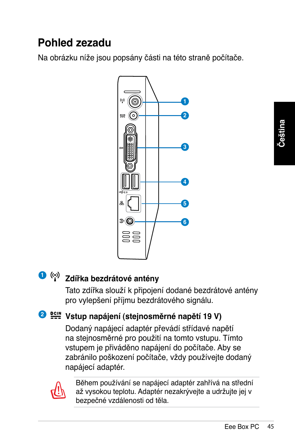 Pohled zezadu | Asus B202 User Manual | Page 45 / 128