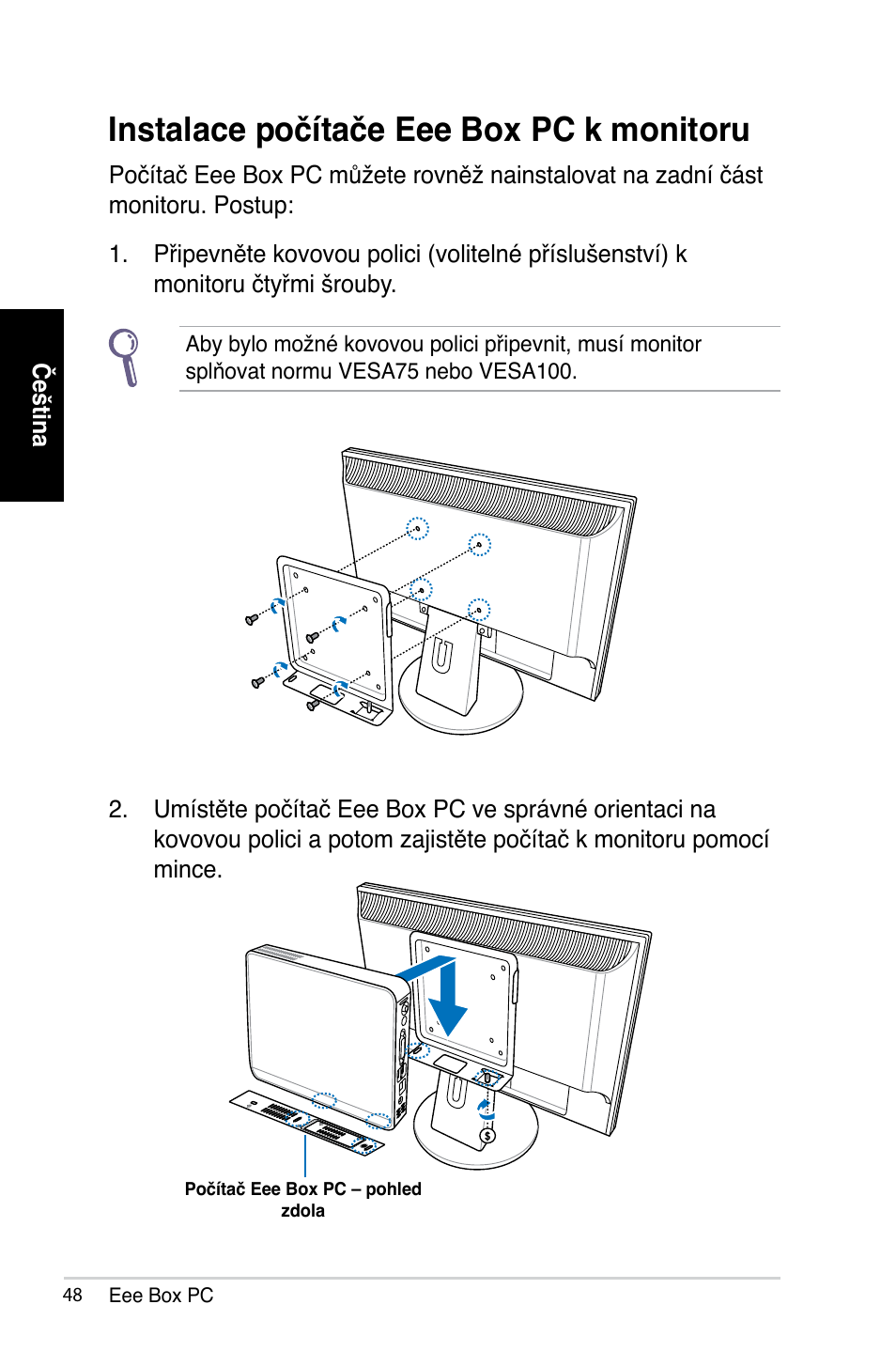 Instalace počítače eee box pc k monitoru | Asus B202 User Manual | Page 48 / 128