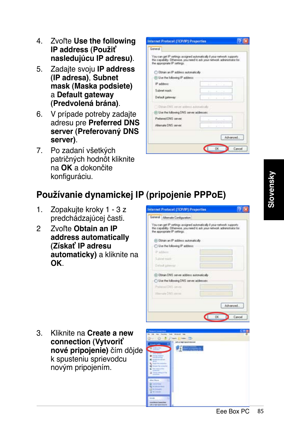 Používanie dynamickej ip (pripojenie pppoe) | Asus B202 User Manual | Page 85 / 128