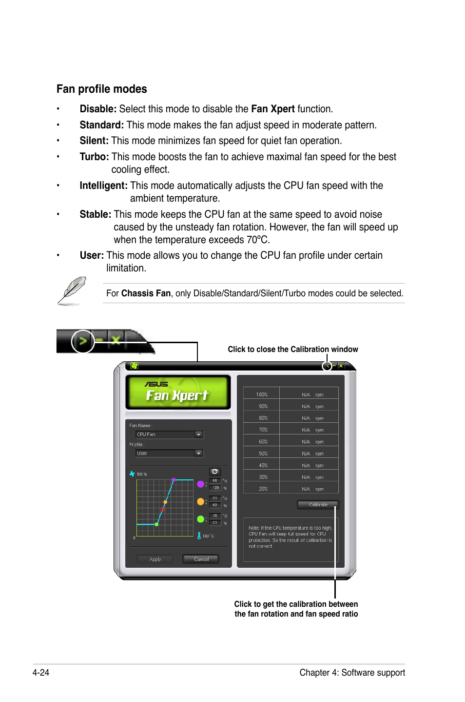 Fan profile modes | Asus Maximus II Gene User Manual | Page 146 / 174