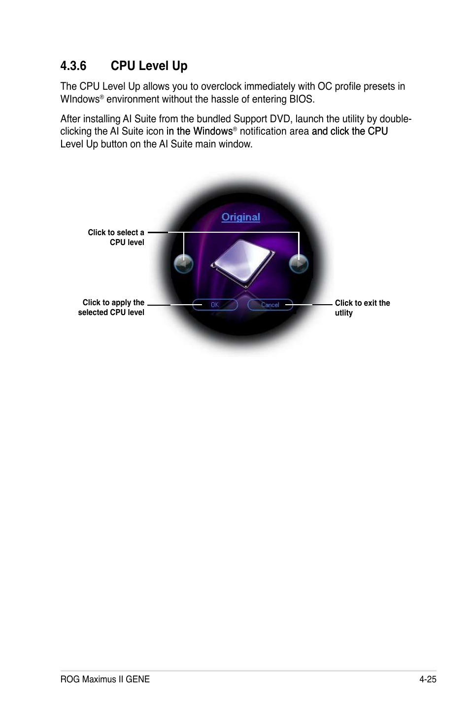 6 cpu level up | Asus Maximus II Gene User Manual | Page 147 / 174