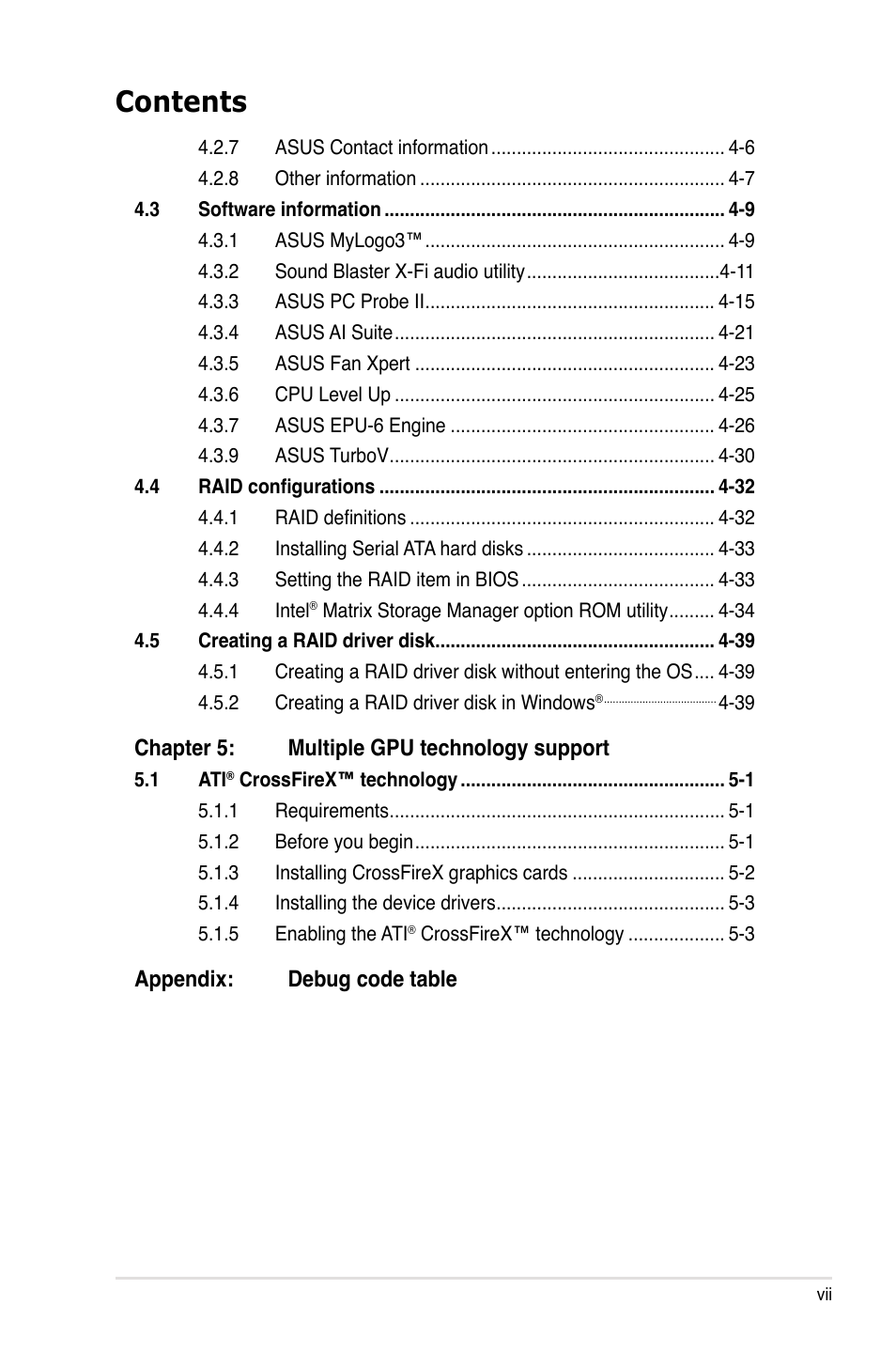 Asus Maximus II Gene User Manual | Page 7 / 174