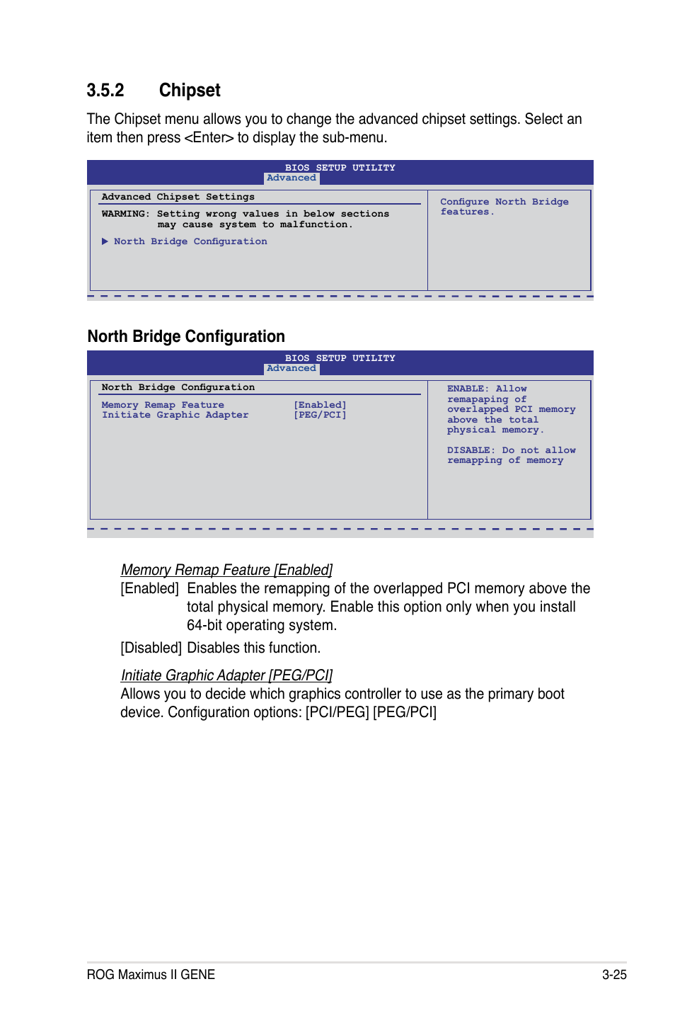 2 chipset, North bridge configuration | Asus Maximus II Gene User Manual | Page 99 / 174