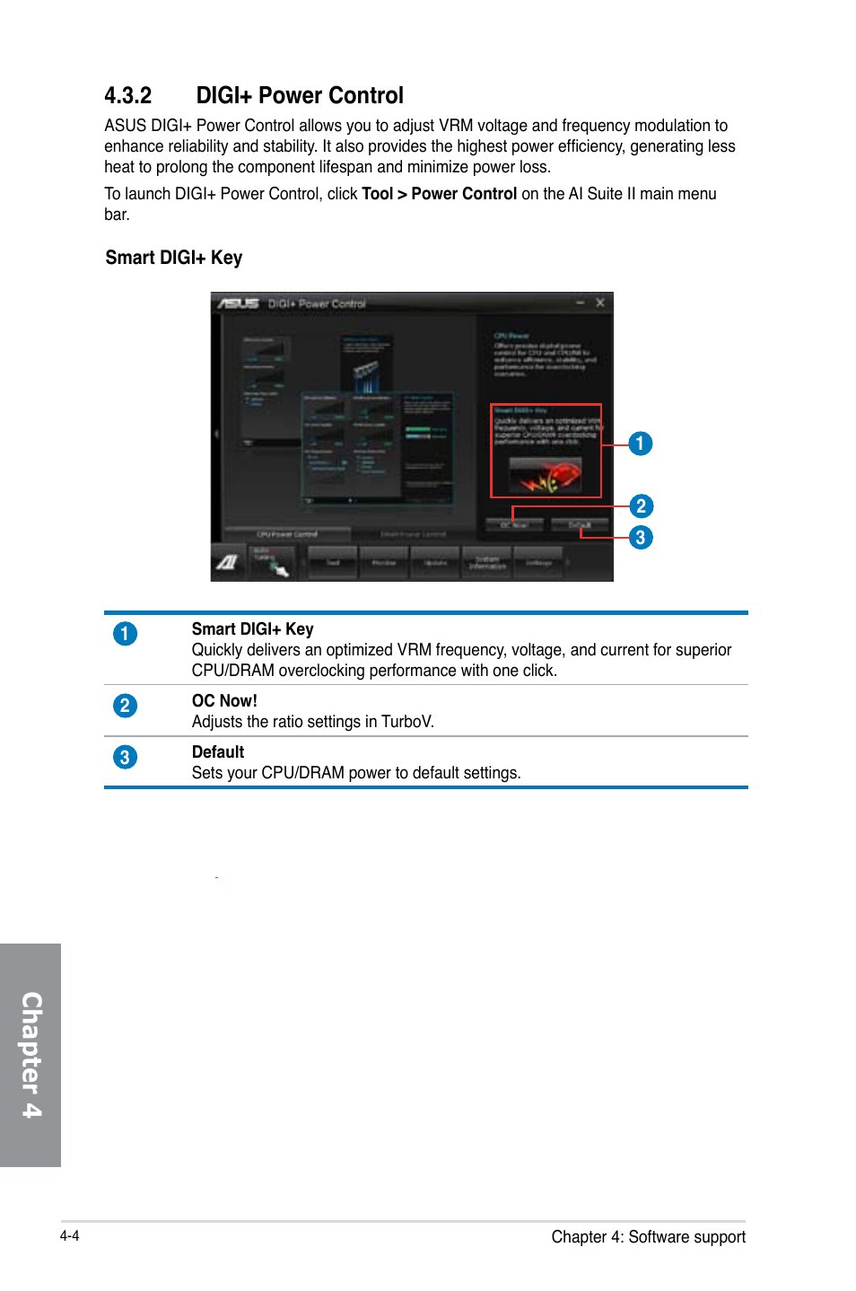 2 digi+ power control, Digi+ power control -4, Chapter 4 | Asus M5A99X EVO R2.0 User Manual | Page 120 / 180