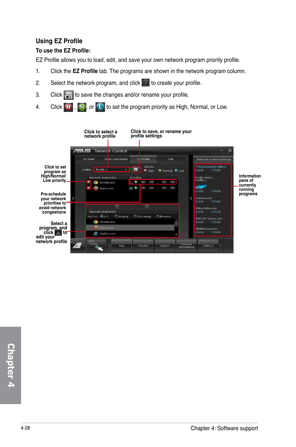 Chapter 4, Using ez profile | Asus M5A99X EVO R2.0 User Manual | Page 144 / 180