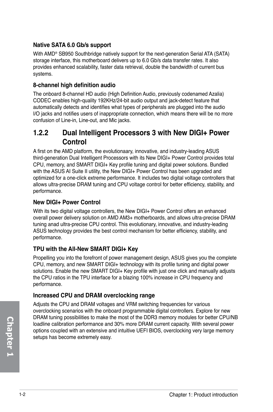 Chapter 1 | Asus M5A99X EVO R2.0 User Manual | Page 16 / 180