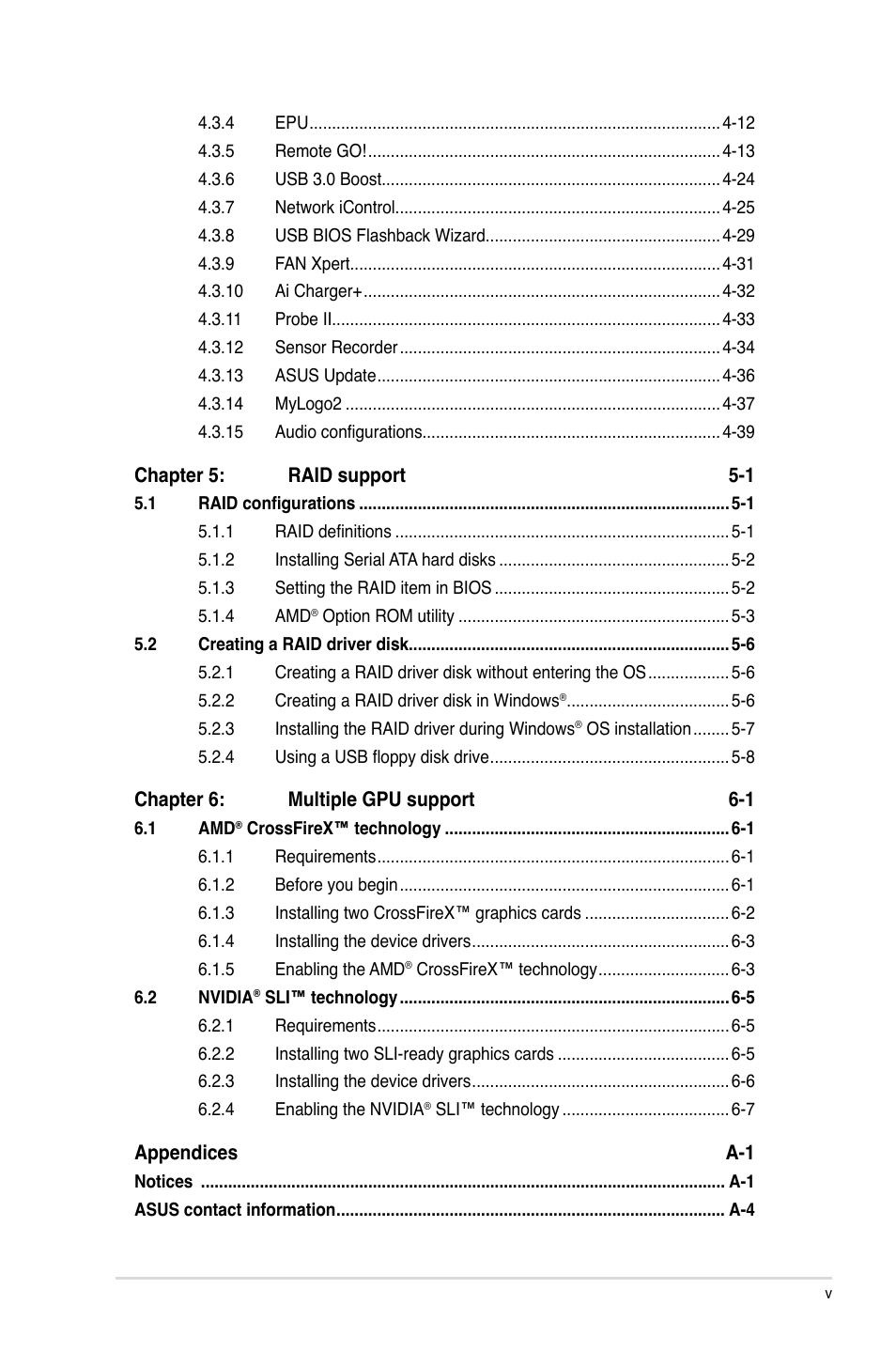 Asus M5A99X EVO R2.0 User Manual | Page 5 / 180