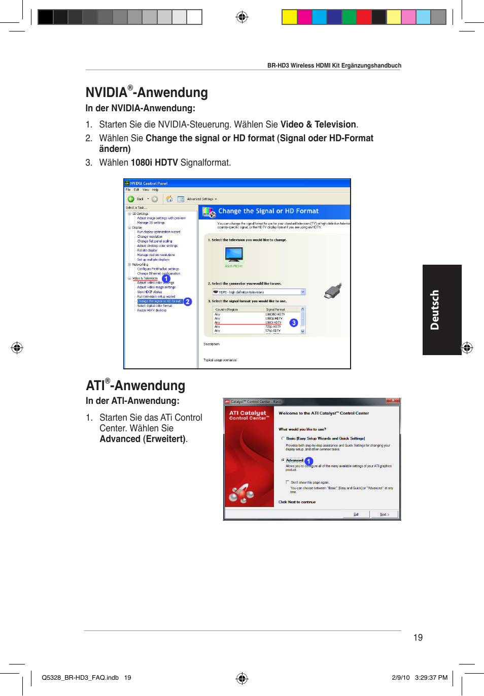 Nvidia, Anwendung, Deutsch | Asus BR-HD3 User Manual | Page 20 / 88