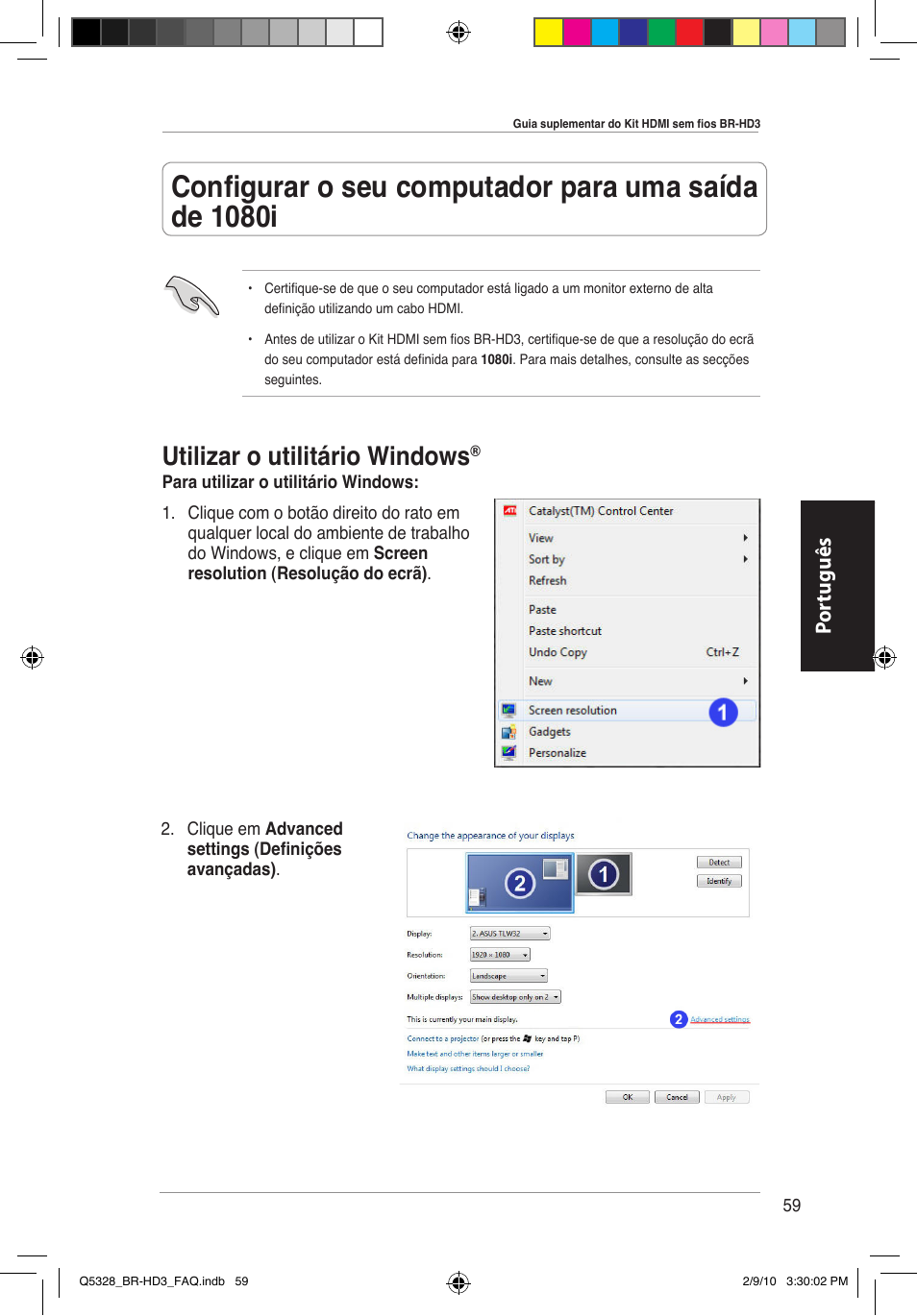 Utilizar o utilitário windows, Por tuguês | Asus BR-HD3 User Manual | Page 60 / 88