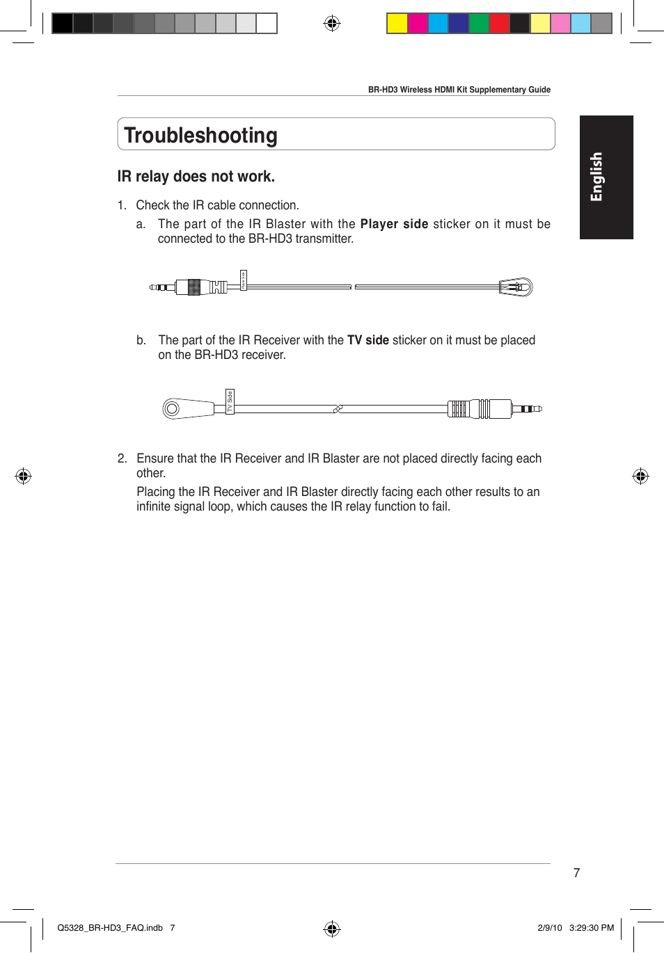 Troubleshooting, English, Ir relay does not work | Asus BR-HD3 User Manual | Page 8 / 88