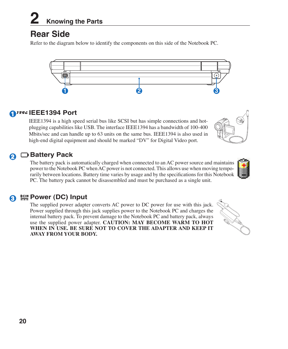 Rear side | Asus S6F User Manual | Page 20 / 67