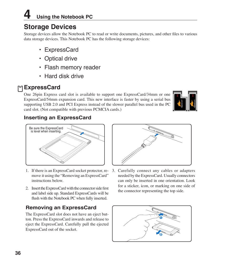 Storage devices | Asus S6F User Manual | Page 36 / 67