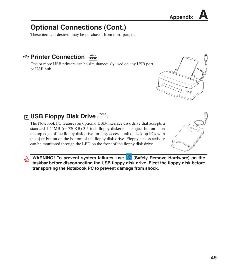 Optional connections (cont.) | Asus S6F User Manual | Page 49 / 67