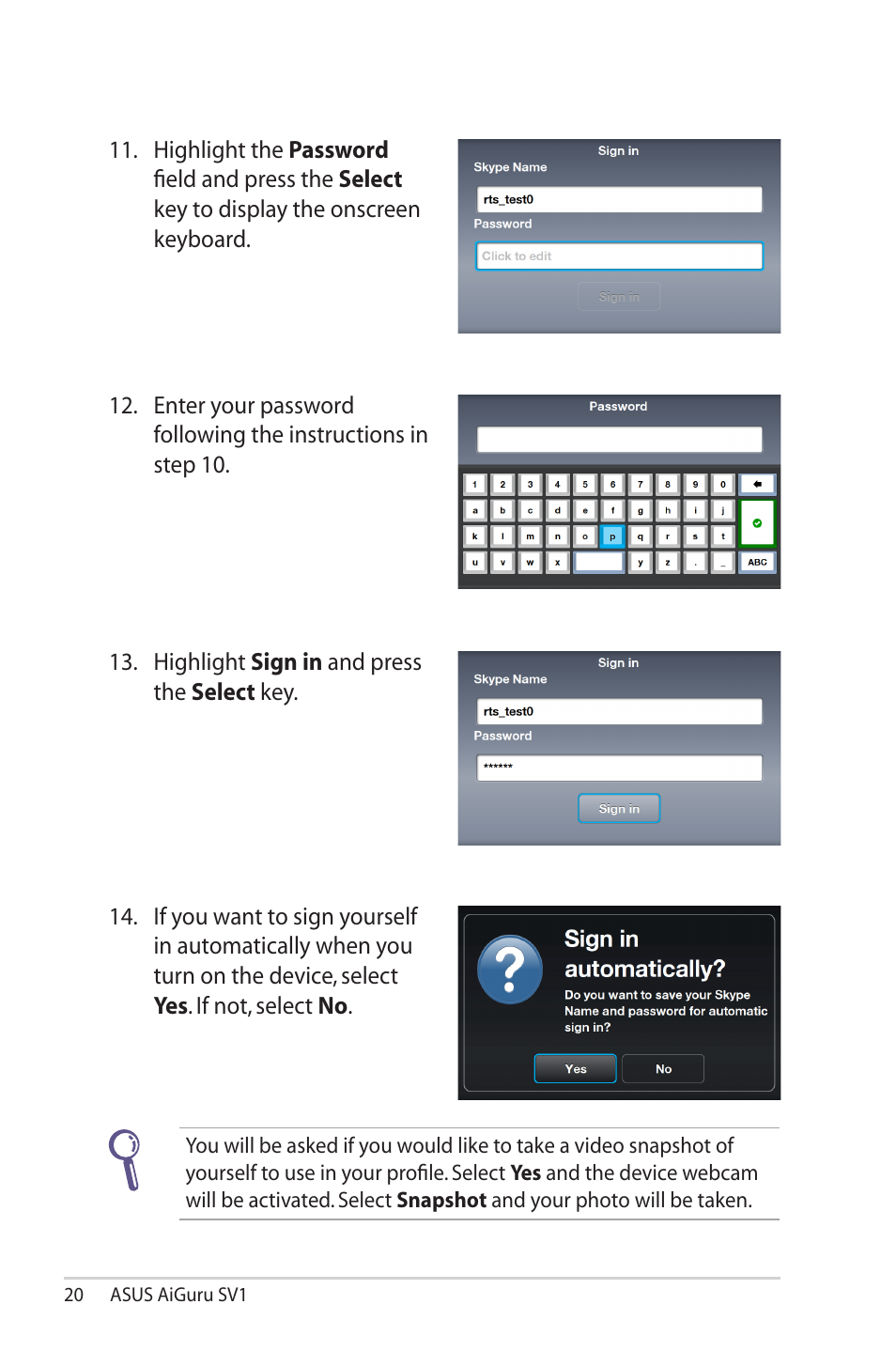 Asus AiGuru SV1 User Manual | Page 20 / 32
