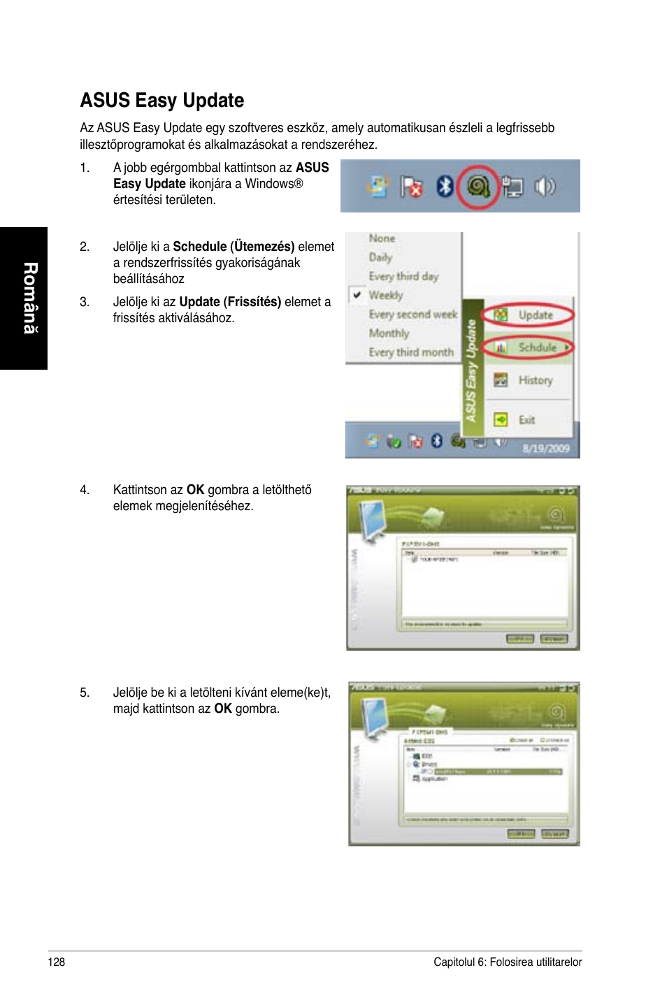 Asus easy update, Asus easy update 8, Asus.easy.update | Română | Asus CM6870 User Manual | Page 130 / 212