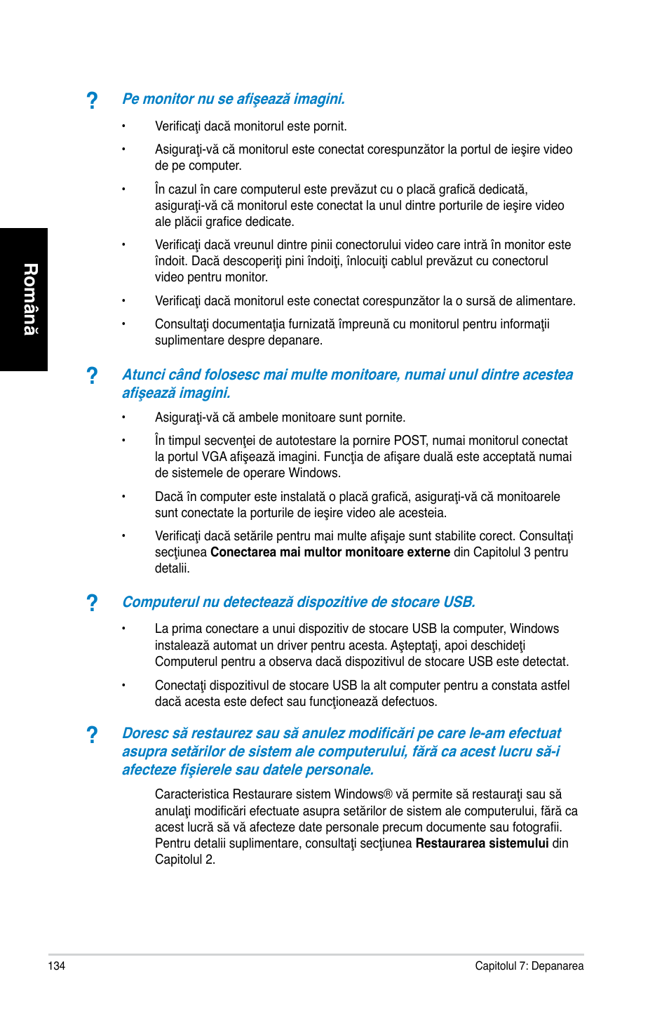 Română | Asus CM6870 User Manual | Page 136 / 212