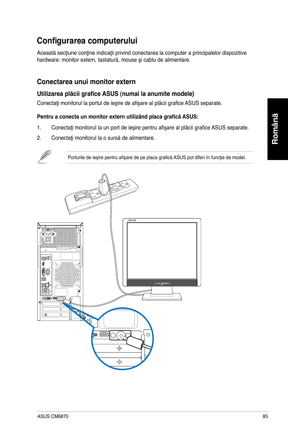 Configurarea computerului, Română | Asus CM6870 User Manual | Page 87 / 212