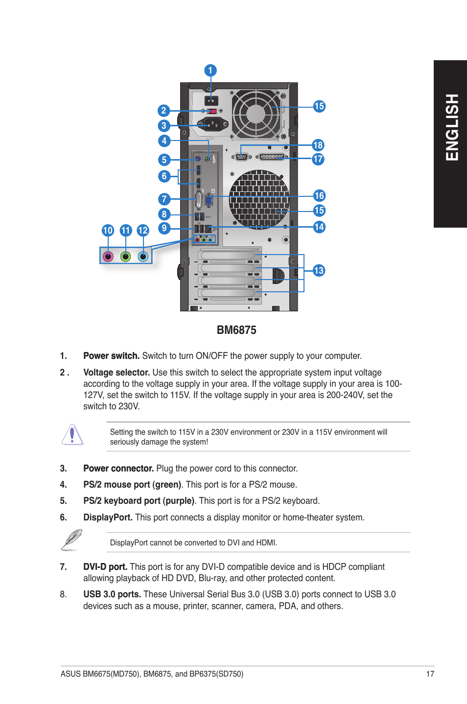 En g lis h en g li sh | Asus BP6375 User Manual | Page 17 / 70