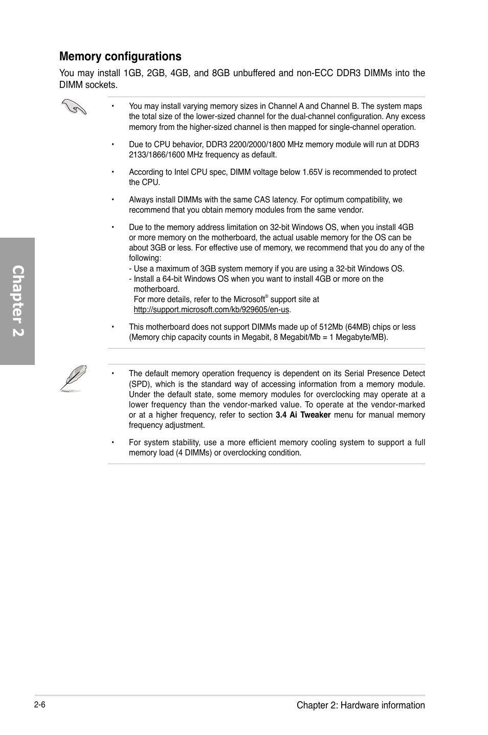 Chapter 2 | Asus P8Z68-V PRO/GEN3 User Manual | Page 24 / 146