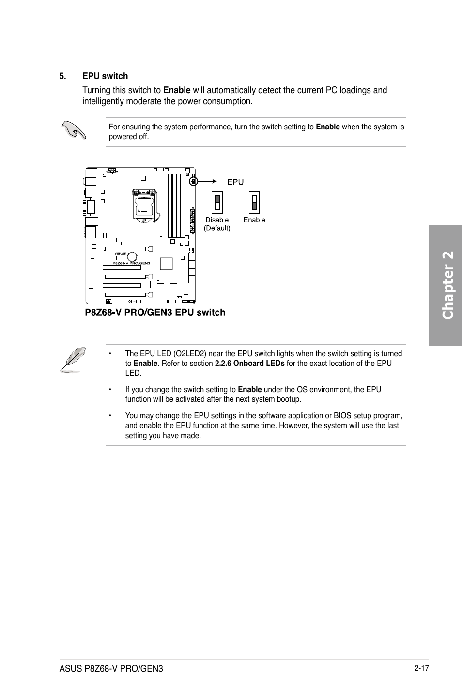 Chapter 2 | Asus P8Z68-V PRO/GEN3 User Manual | Page 35 / 146