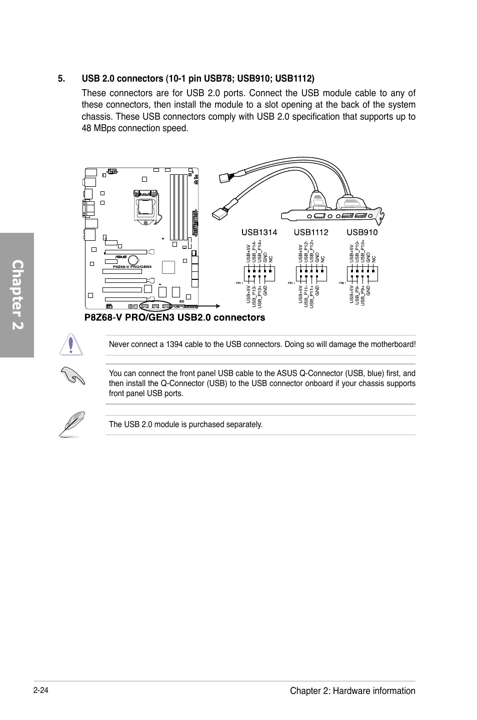 Chapter 2 | Asus P8Z68-V PRO/GEN3 User Manual | Page 42 / 146