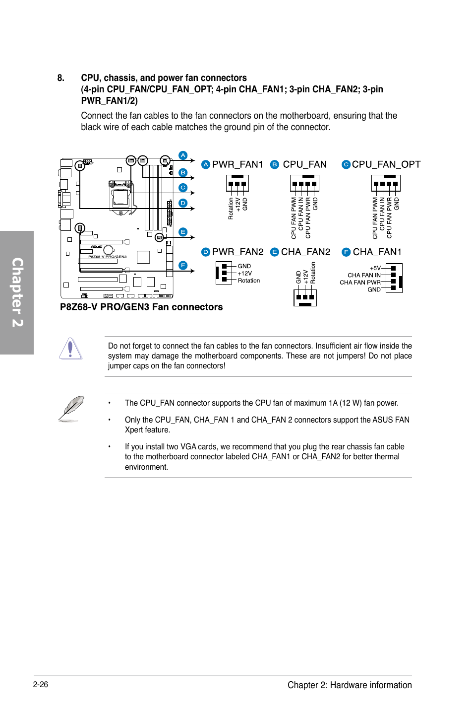 Chapter 2 | Asus P8Z68-V PRO/GEN3 User Manual | Page 44 / 146