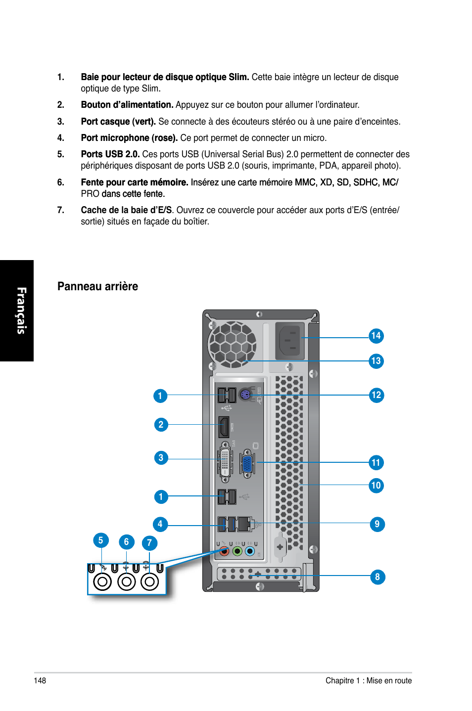 Fr ançais fr ançais fr ançais fr ançais, Panneau.arrière | Asus CP3130 User Manual | Page 150 / 480