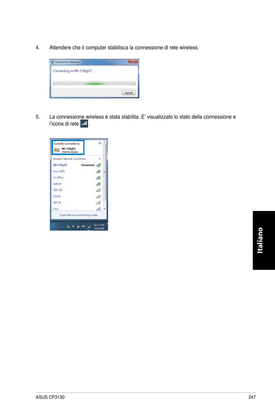 Italiano | Asus CP3130 User Manual | Page 249 / 480