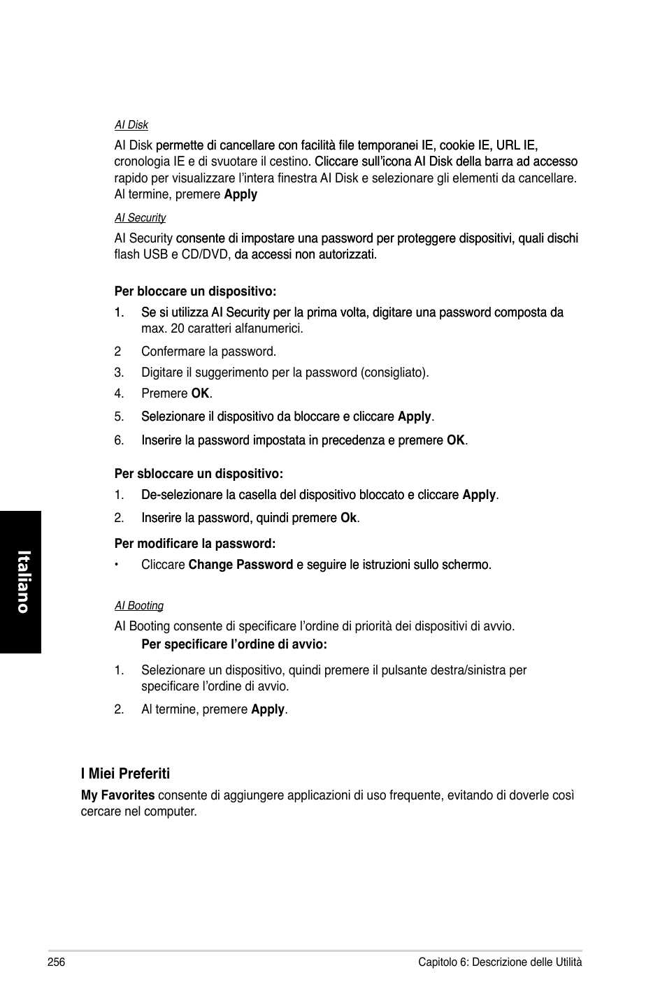 Italiano | Asus CP3130 User Manual | Page 258 / 480