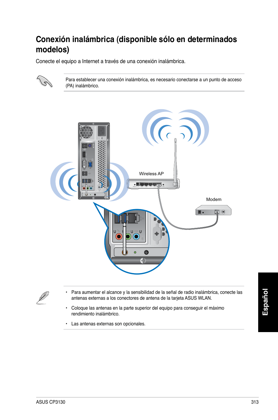 Español | Asus CP3130 User Manual | Page 315 / 480