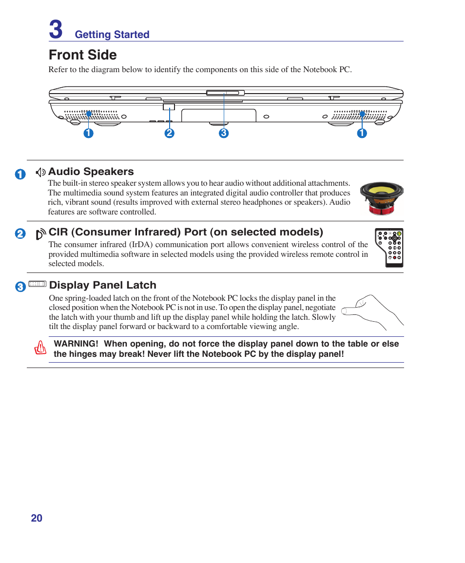 Front side | Asus T12Ug User Manual | Page 20 / 76